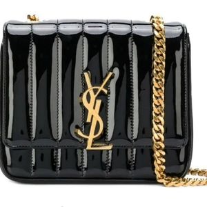 Yves Saint laurent black patent leather purse